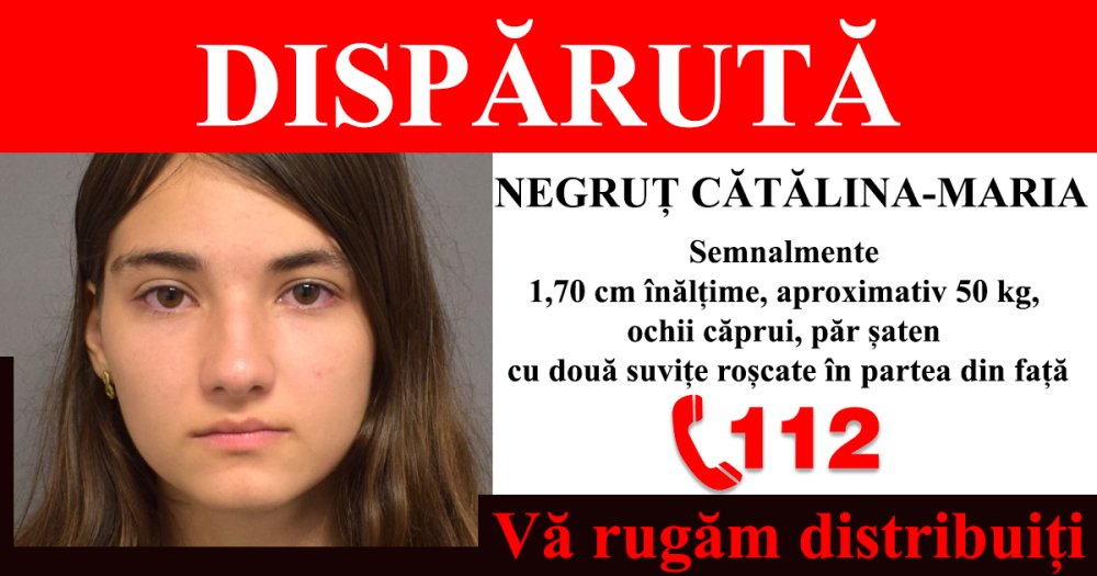 Adolescentă din Satu Mare, dispărută de acasă. Polițiștii vă cer ajutorul