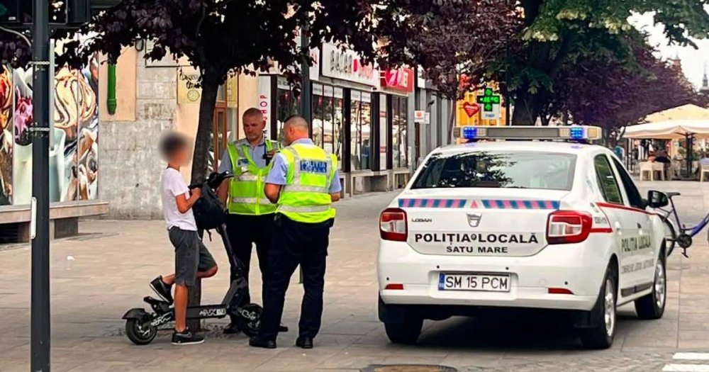 FOTO. Poliția Locală pune frână abaterilor. Trotinetiștii din Satu Mare, luați la verificări