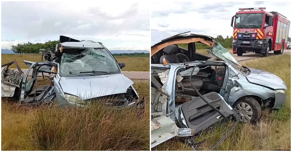FOTO/VIDEO. Accident lângă județul Satu Mare. Daună totală la o mașină