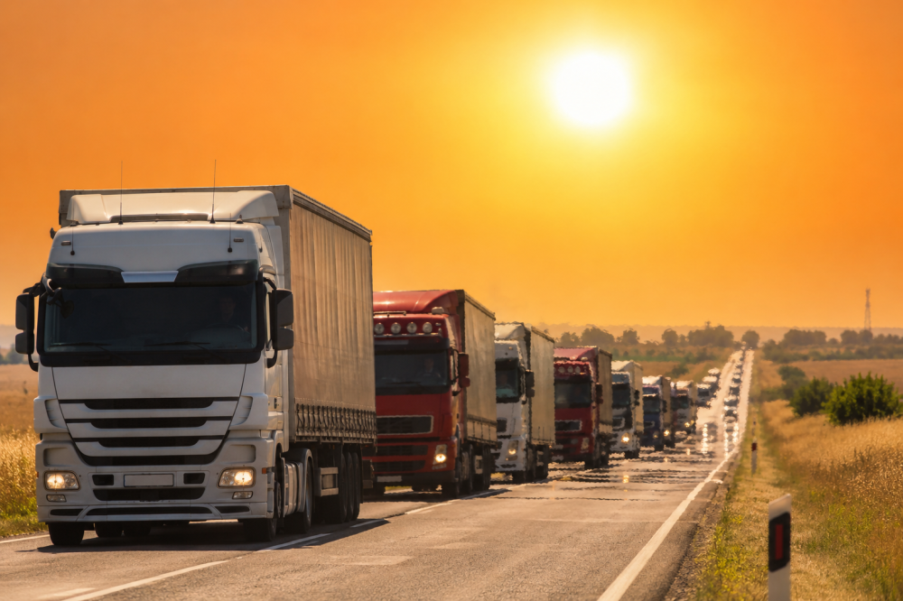 Canicula oprește camioanele. Restricții de circulație pe drumurile naționale din județul Satu Mare