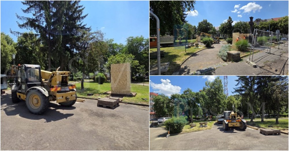 FOTO/VIDEO. Start la lucrări! După 40 de ani, Parcul Vasile Lucaciu intră în modernizare: bănci smart, LED-uri și zone pentru seniori