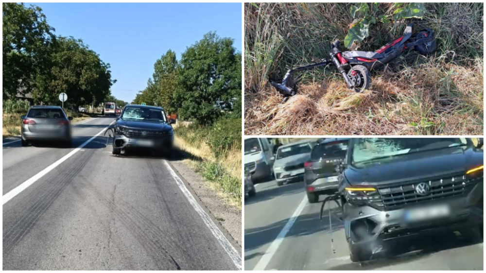 FOTO. TRAGEDIE pe DN 19. Un adolescent de 14 ani, aflat pe o trotinetă electrică, lovit mortal de o mașină