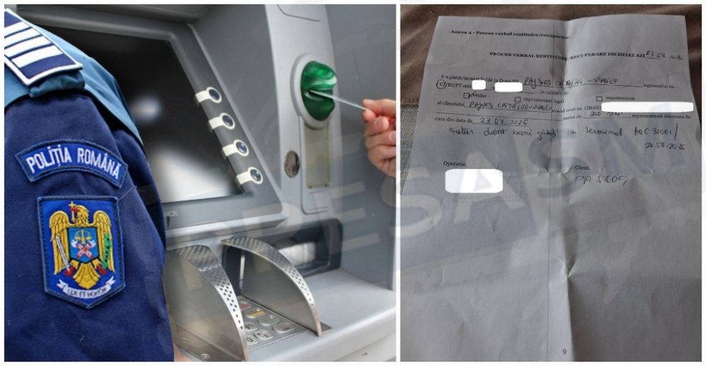 FOTO. Lecție de cinste în Satu Mare. A găsit bani uitați într-un ATM și i-a înapoiat fără să stea pe gânduri