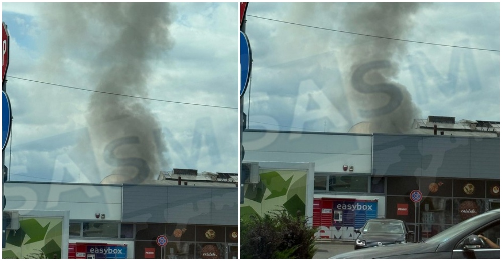 FOTO. Incendiu lângă magazinul Penny din municipiul Satu Mare. Pompierii au intervenit rapid