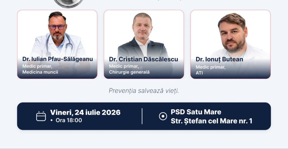 FOTO. Ei sunt cei trei medici oferă consultații GRATUITE în centrul vechi al municipiului Satu Mare