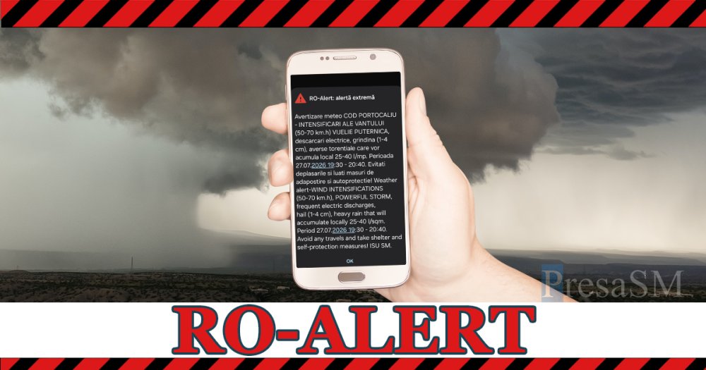FOTO. RO-Alert în Satu Mare! Grindină, vijelii și descărcări electrice. LISTA localităților vizate