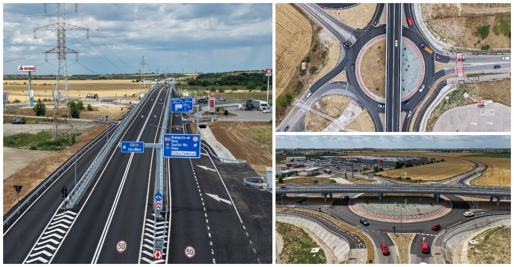 FOTO. Vești bune pentru sătmăreni! Ajung mai rapid spre Oradea, pasaj ultramodern