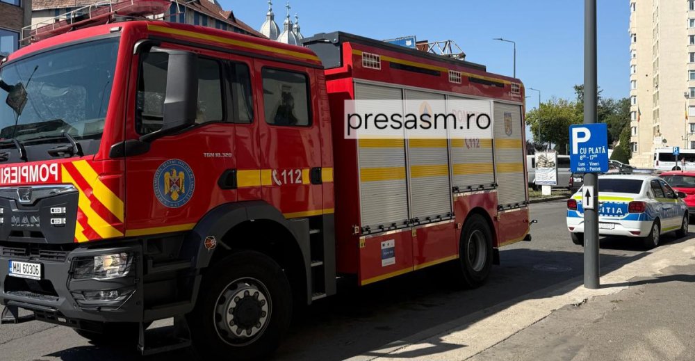 FOTO. Alertă într-un bloc din județul Satu Mare. A luat foc sistemul de protecție a gazelor