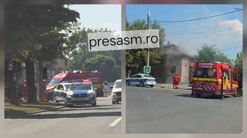 FOTO/VIDEO. O casă a luat foc pe B-dul Cloșca. Mobilizare de forțe a pompierilor
