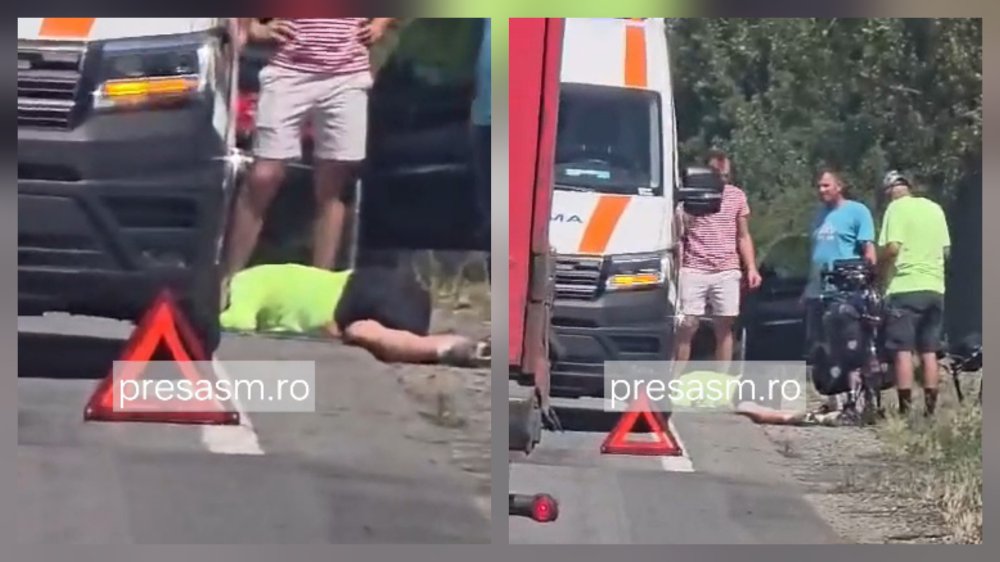 FOTO/VIDEO. Accident pe DN19, în județul Satu Mare. Biciclistă rănită astăzi, preluată de Ambulanță