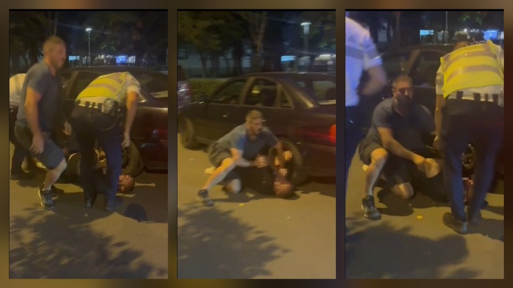 FOTO/VIDEO. Jandarm erou în Satu Mare. A oprit un șofer beat care a provocat un accident