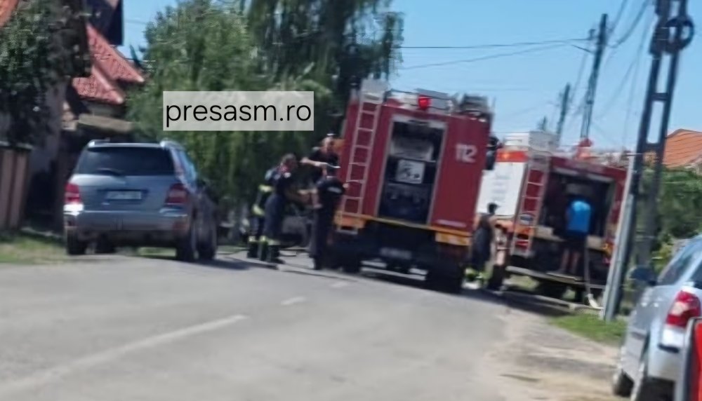 FOTO/VIDEO. Incendiu în Păulești. Pompierii intervin cu mai multe autospeciale, pericol de extindere la casele din apropiere
