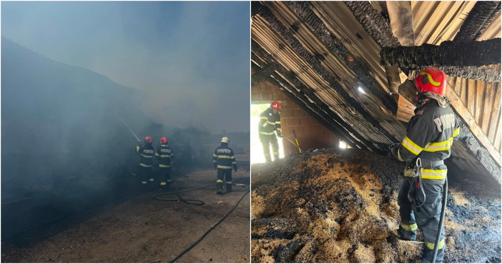 FOTOGALERIE. Flăcări uriașe la Boghiș! O persoană arsă, zeci de animale salvate în ultima clipă