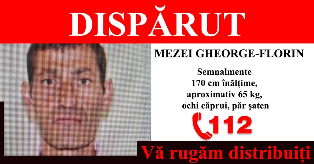 Bărbat de 47 de ani din Botiz, dat dispărut. Polițiștii vă cer ajutorul