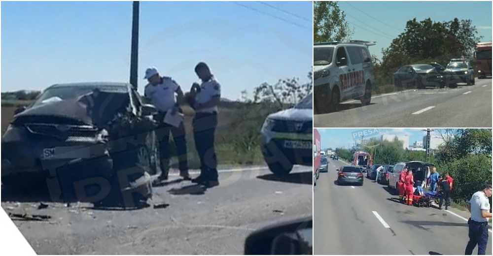 FOTO/VIDEO. Șoferul care a fugit după accidentul ÎN LANȚ de pe DN19, prins de polițiști. Avea 1,27 mg/l alcool pur în aerul expirat!