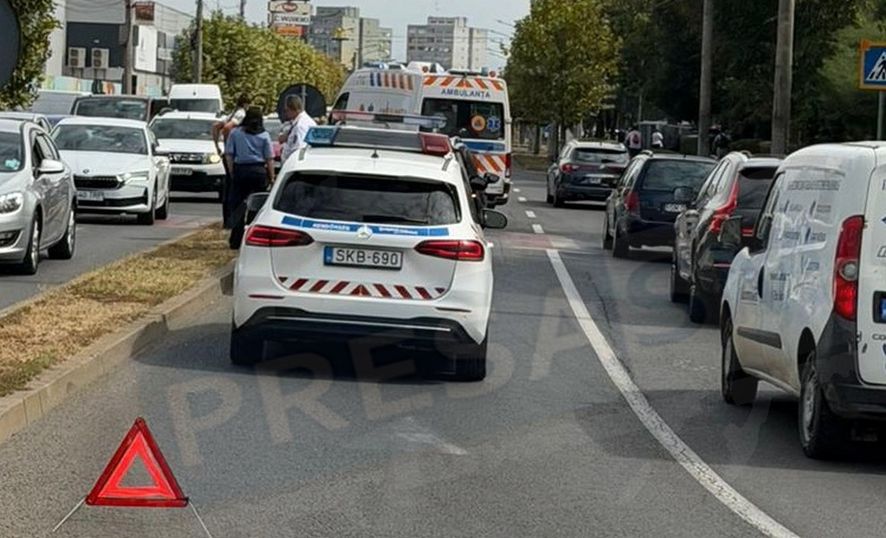 FOTOGALERIE. Accident, astăzi, pe Drumul Careiului. Un pieton ar fi fost acroșat de o mașină