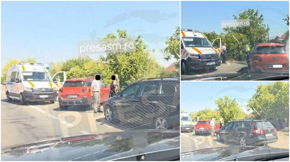 FOTO/VIDEO. Accident rutier pe B-dul Lucian Blaga din municipiul Satu Mare