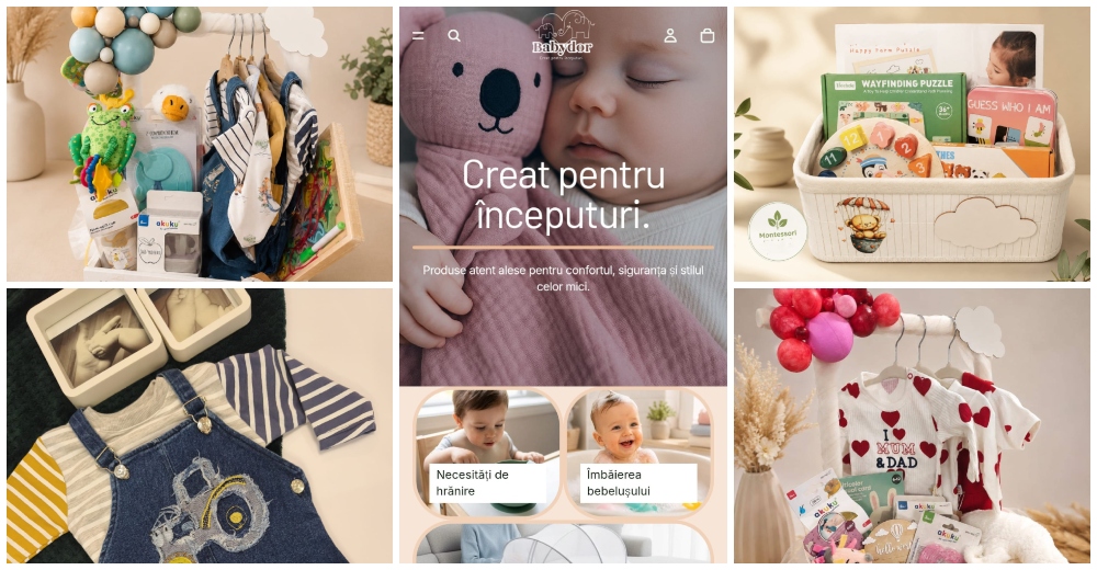 FOTO. BabyDor.ro pune accent pe primele luni de viață ale copilului. Produse pentru bebeluși, jocuri Montessori și cadouri pregătite handmade