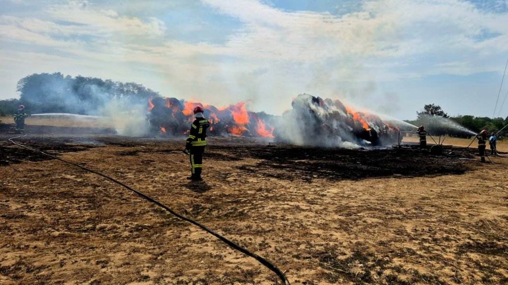 Incendii pe bandă rulantă, în același timp, în județul Satu Mare. Pompierii încearcă să facă față situației
