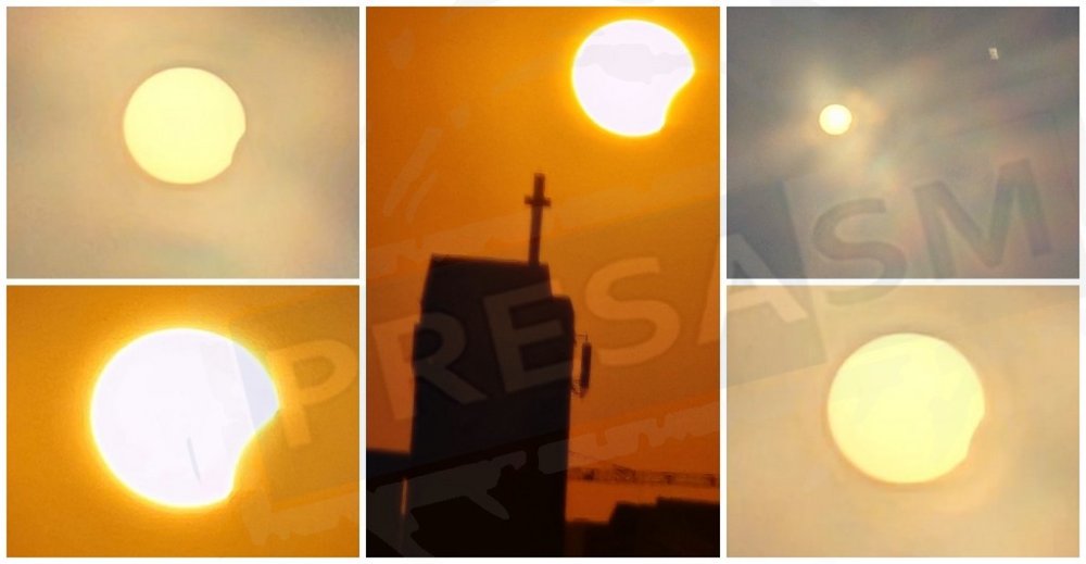 FOTO/VIDEO. Spectacol pe cer la Satu Mare: a început eclipsa de Soare la apus și maximul Perseidelor