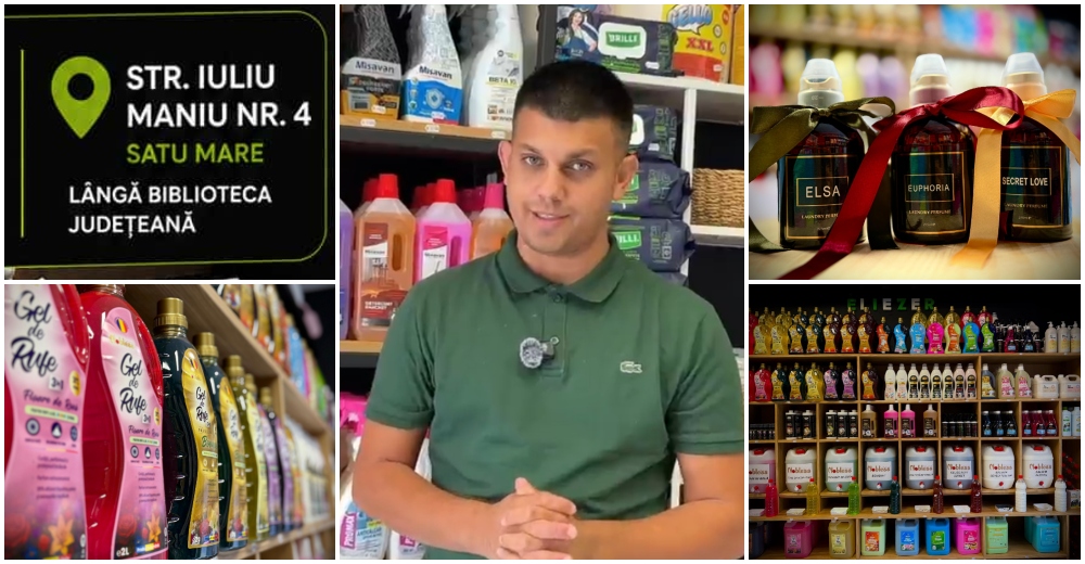 FOTO/VIDEO. Eliezer Cleaning și-a deschis magazinul în Satu Mare. Produse românești pentru curățenie, sistem REFILL și gamă pentru detailing auto