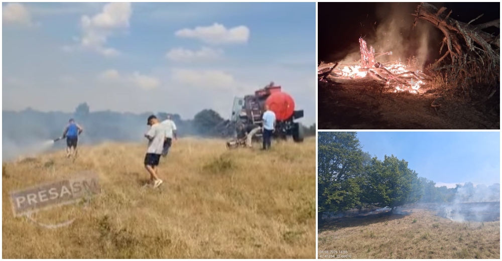 FOTO/VIDEO. Bilanțul inconștienților! Zeci de incendii și hectare făcute scrum în județul Satu Mare