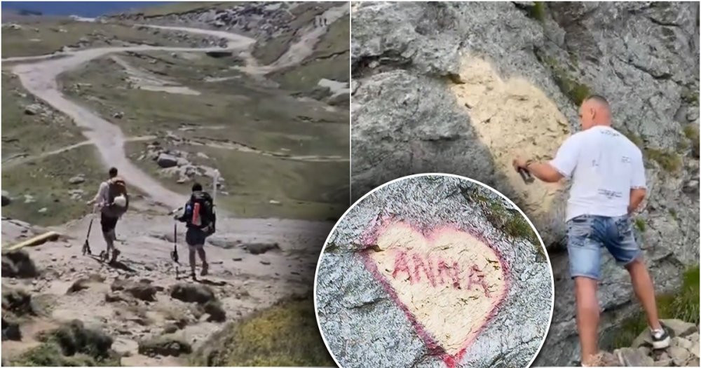 VIDEO. După „aventurile” cu bolizii pe plajă, turiștii români surprind din nou: trotinete pe Bucegi și declarații de dragoste pe stânci