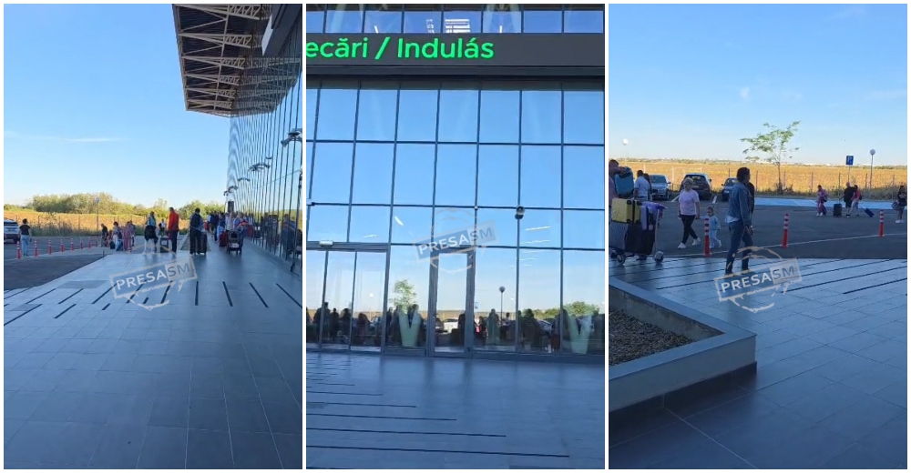 VIDEO. ALARMĂ la Aeroportul Satu Mare! Terminalul a fost evacuat, pasagerii scoși de urgență afară