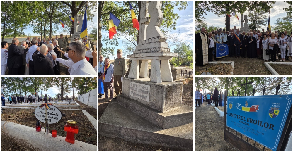 FOTO. Moment copleșitor la Gerăușa. Urmașii eroilor au venit din Olt să se roage la mormintele lor