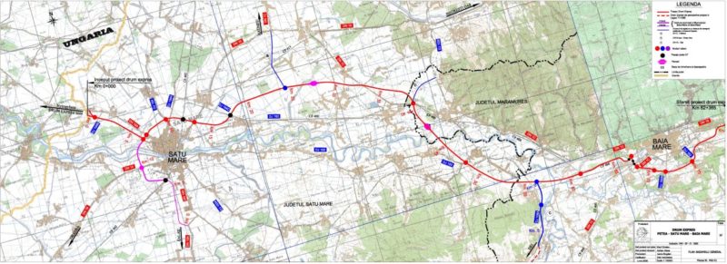 Drum expres Baia Mare-Petea - harta CNAIR